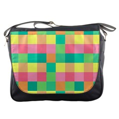 Checkerboard-pastel-squares- Messenger Bag by Semog4