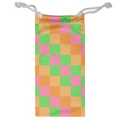 Checkerboard-pastel-squares Jewelry Bag by Semog4