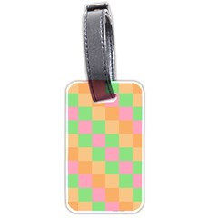 Checkerboard-pastel-squares Luggage Tag (two Sides) by Semog4