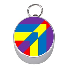 Colorful-red-yellow-blue-purple Mini Silver Compasses by Semog4