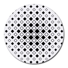 Square-diagonal-pattern-monochrome Round Mousepad by Semog4