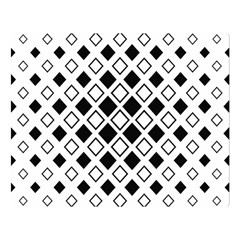 Square-diagonal-pattern-monochrome Two Sides Premium Plush Fleece Blanket (large)