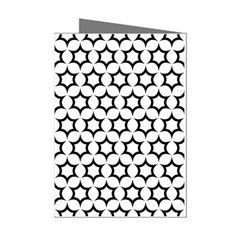 Pattern-star-repeating-black-white Mini Greeting Cards (pkg Of 8) by Semog4