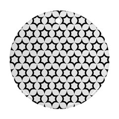 Pattern-star-repeating-black-white Round Ornament (Two Sides)