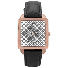 Background-pattern-halftone-- Rose Gold Leather Watch  by Semog4