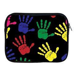 Handprints-hand-print-colourful Apple Ipad 2/3/4 Zipper Cases by Semog4