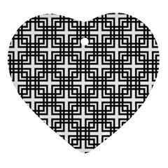 Pattern-vector-halftone-wallpaper Heart Ornament (two Sides) by Semog4