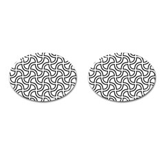 Pattern-monochrome-repeat- Cufflinks (oval) by Semog4