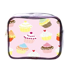 Cupcakes Wallpaper Paper Background Mini Toiletries Bag (one Side) by Semog4