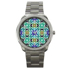 Mosaic-triangle-symmetry- Sport Metal Watch