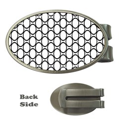 Black-pattern-halftone-wallpaper Money Clips (oval)  by Semog4