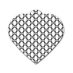 Black-pattern-halftone-wallpaper Dog Tag Heart (two Sides) by Semog4