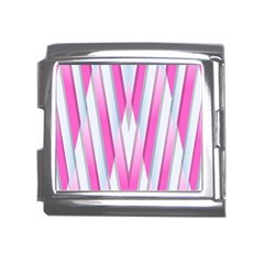 Geometric-3d-design-pattern-pink Mega Link Italian Charm (18mm) by Semog4