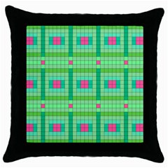 Checkerboard-squares-abstract-- Throw Pillow Case (black) by Semog4