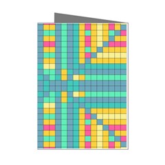 Checkerboard-squares-abstract- Mini Greeting Cards (pkg Of 8) by Semog4