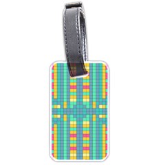 Checkerboard-squares-abstract- Luggage Tag (one Side) by Semog4