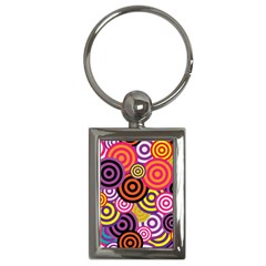 Abstract-circles-background-retro Key Chain (rectangle) by Semog4