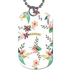 Floral-backdrop-pattern-flower Dog Tag (one Side) by Semog4