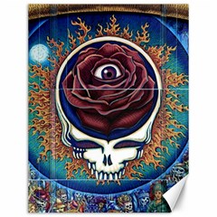 Grateful Dead Skull Rose Canvas 12  X 16  by Semog4