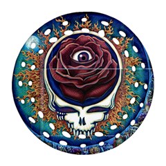 Grateful Dead Skull Rose Ornament (round Filigree) by Semog4