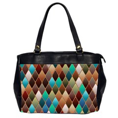 Diamond Shapes Pattern Oversize Office Handbag (2 Sides) by Semog4