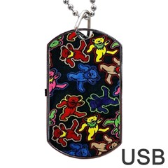 Grateful Dead Pattern Dog Tag Usb Flash (two Sides) by Semog4