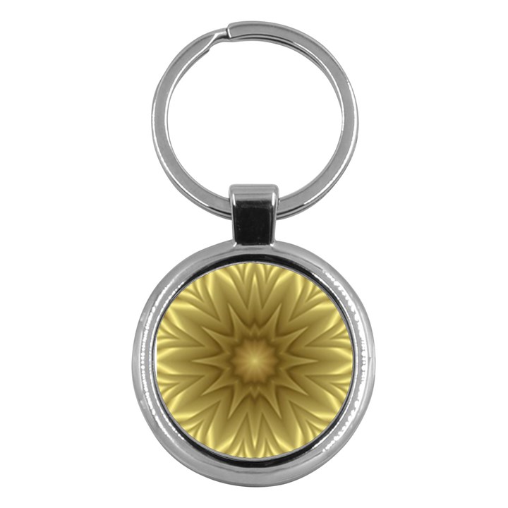 Background Pattern Golden Yellow Key Chain (Round)