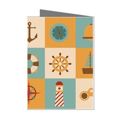 Nautical Elements Collection Mini Greeting Cards (pkg Of 8) by Semog4