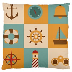 Nautical Elements Collection Large Cushion Case (one Side)