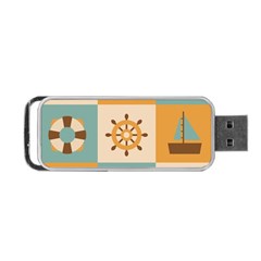 Nautical Elements Collection Portable Usb Flash (one Side)