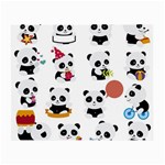 Playing Pandas Cartoons Small Glasses Cloth Front