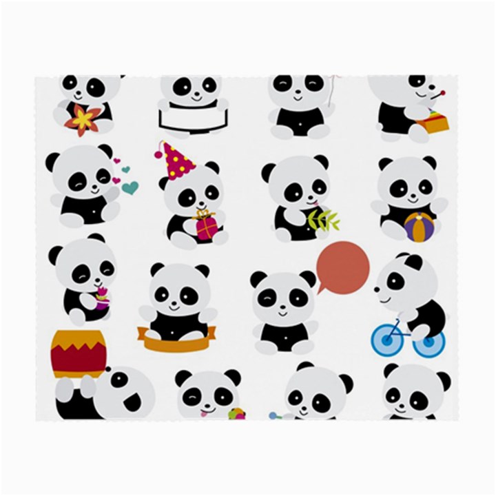 Playing Pandas Cartoons Small Glasses Cloth