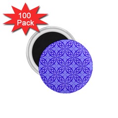 Decor Pattern Blue Curved Line 1 75  Magnets (100 Pack) 