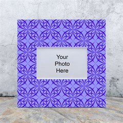 Decor Pattern Blue Curved Line White Box Photo Frame 4  X 6  by Semog4