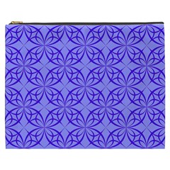 Decor Pattern Blue Curved Line Cosmetic Bag (xxxl) by Semog4