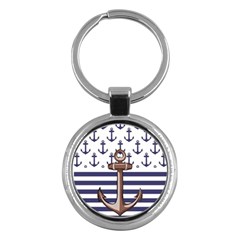 Anchor Background Design Key Chain (round)