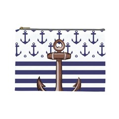 Anchor Background Design Cosmetic Bag (large) by Semog4