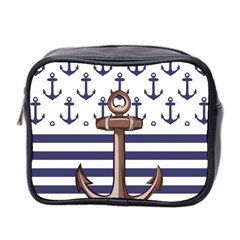 Anchor Background Design Mini Toiletries Bag (two Sides) by Semog4