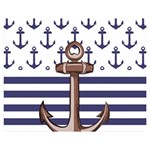 Anchor Background Design Two Sides Premium Plush Fleece Blanket (Medium) 60 x50  Blanket Front