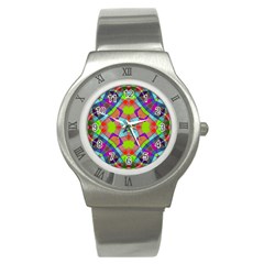 Farbenpracht Kaleidoscope Pattern Stainless Steel Watch by Semog4