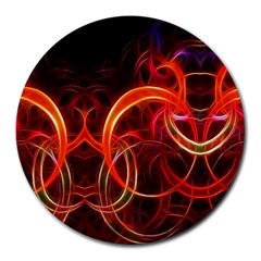 Background Fractal Abstract Round Mousepad by Semog4