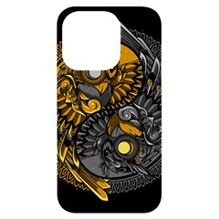 Yin Yang Owl Doodle Ornament Illustration Iphone 14 Pro Black Uv Print Case by Semog4