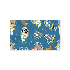 Seamless Pattern Funny Astronaut Outer Space Transportation Sticker Rectangular (100 Pack)