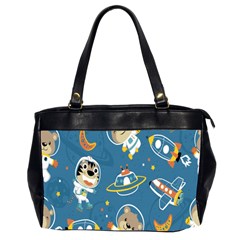 Seamless Pattern Funny Astronaut Outer Space Transportation Oversize Office Handbag (2 Sides) by Semog4