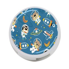Seamless Pattern Funny Astronaut Outer Space Transportation 4-port Usb Hub (one Side) by Semog4