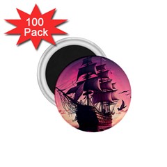 Ship Pirate Adventure Landscape Ocean Sun Heaven 1 75  Magnets (100 Pack)  by Semog4