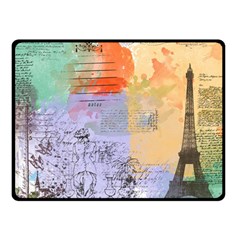Scrapbook Paris Vintage France Two Sides Fleece Blanket (small) by Salman4z