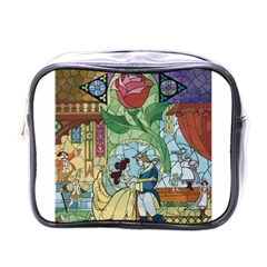Stained Glass Rose Flower Mini Toiletries Bag (one Side) by Salman4z