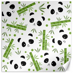 Giant Panda Bear Green Bamboo Canvas 20  X 20  by Salman4z