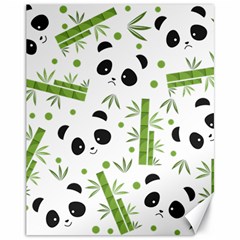 Giant Panda Bear Green Bamboo Canvas 11  X 14  by Salman4z